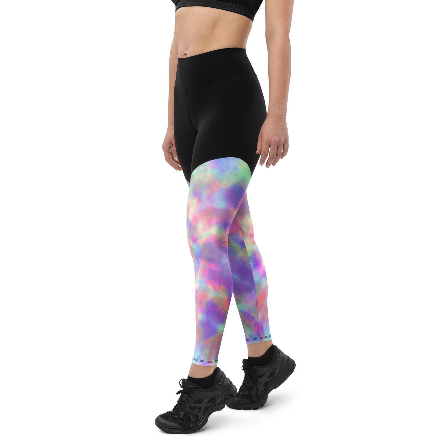 Pink Tie Dye Sports Leggings